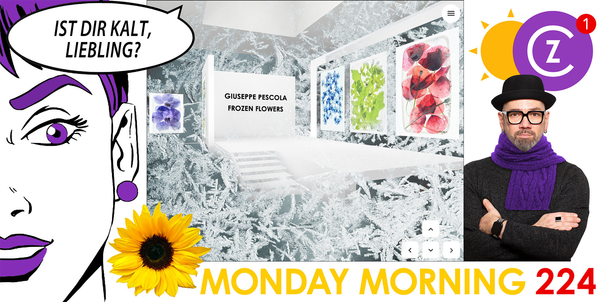 CAZALE fine art collection Newsletter Monday Morning 224 frozen flowers giuseppe pescola